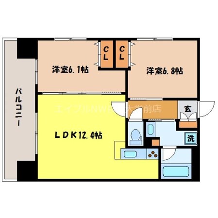 ABITI浜町の物件間取画像